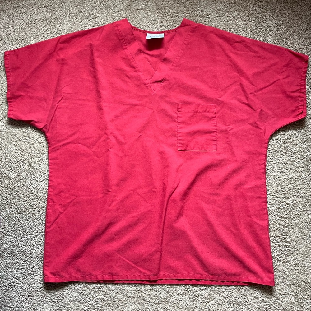 Women's Large Red Jasco Uniforms Scrub Top